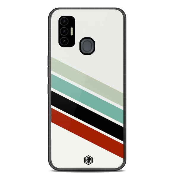 Retro Stripes Series Soft Phone Case - Premium Glass Case - Tecno Spark 7