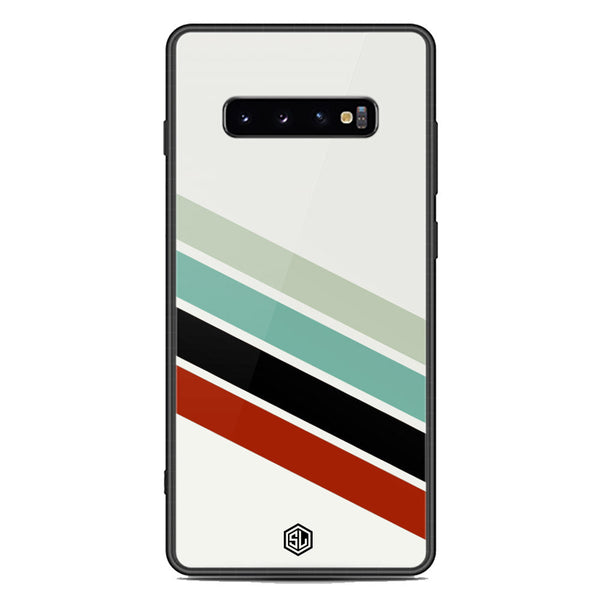 Retro Stripes Series Soft Phone Case - Premium Glass Case - Samsung Galaxy S10 Plus
