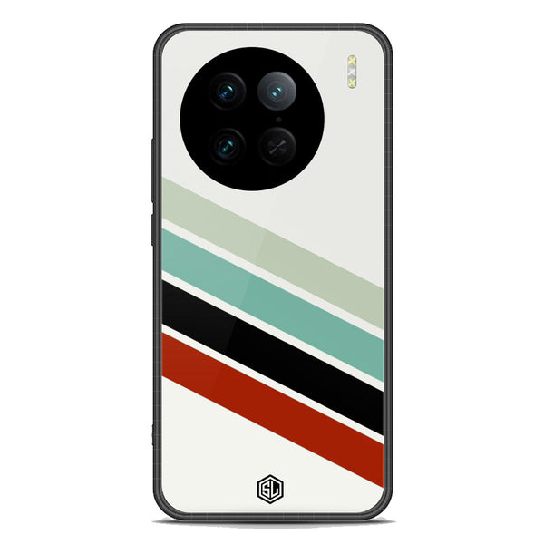 Retro Stripes Series Soft Phone Case - Premium Glass Case - Vivo X90 Pro
