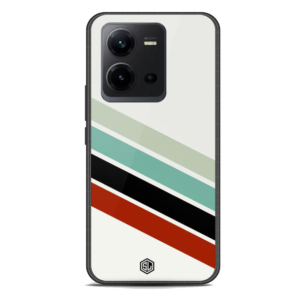Retro Stripes Series Soft Phone Case - Premium Glass Case - Vivo V25e