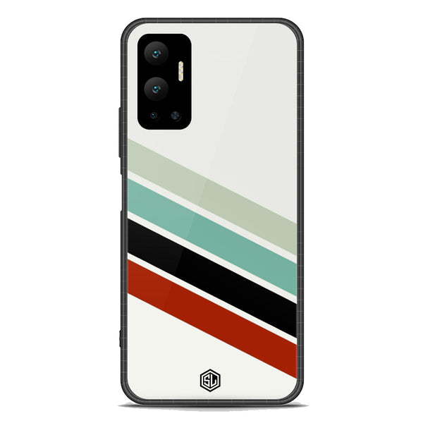 Retro Stripes Series Soft Phone Case - Premium Glass Case - Infinix Hot 12