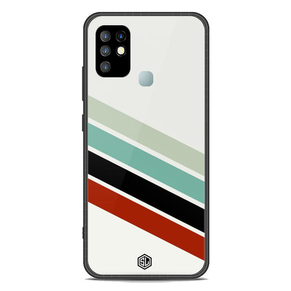 Retro Stripes Series Soft Phone Case - Premium Glass Case - Infinix Hot 10