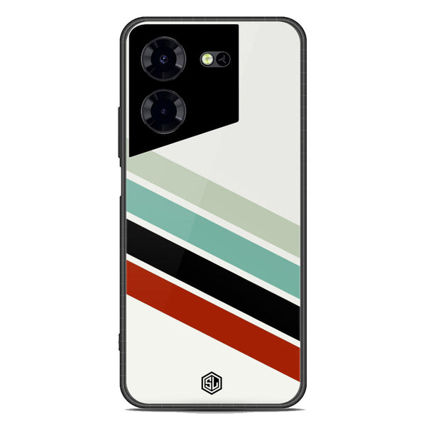 Retro Stripes Series Soft Phone Case - Premium Glass Case - Tecno Pova 5 Pro