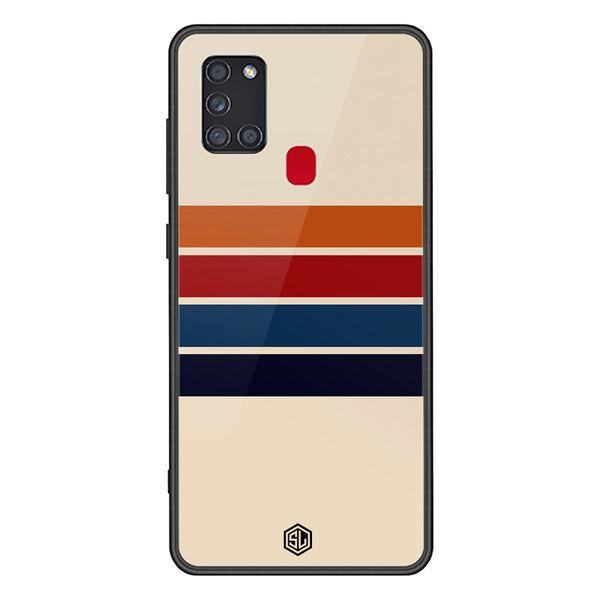 Retro Stripes Series Soft Phone Case - Premium Glass Case - Samsung Galaxy A21s