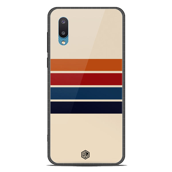 Retro Stripes Series Soft Phone Case - Premium Glass Case - Samsung Galaxy A02