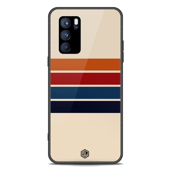 Retro Stripes Series Soft Phone Case - Premium Glass Case - Oppo Reno 6 Pro 5G
