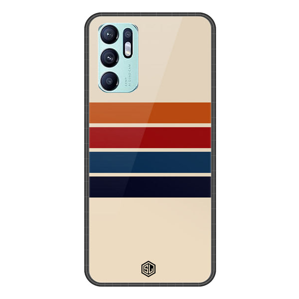 Retro Stripes Series Soft Phone Case - Premium Glass Case - Oppo Reno 6