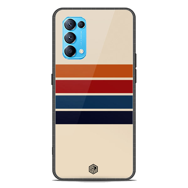 Retro Stripes Series Soft Phone Case - Premium Glass Case - Oppo Reno 5 4G