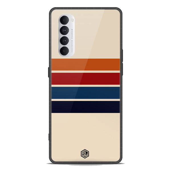 Retro Stripes Series Soft Phone Case - Premium Glass Case - Oppo Reno 4 Pro 5G