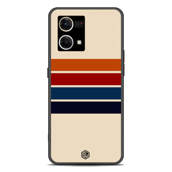 Retro Stripes Series Soft Phone Case - Premium Glass Case - Oppo F21 Pro 4G
