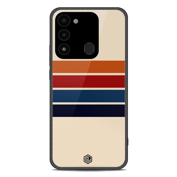 Retro Stripes Series Soft Phone Case - Premium Glass Case - Tecno Spark 8C