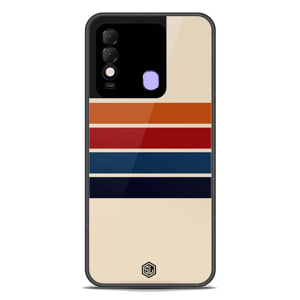 Retro Stripes Series Soft Phone Case - Premium Glass Case - Tecno Spark 8