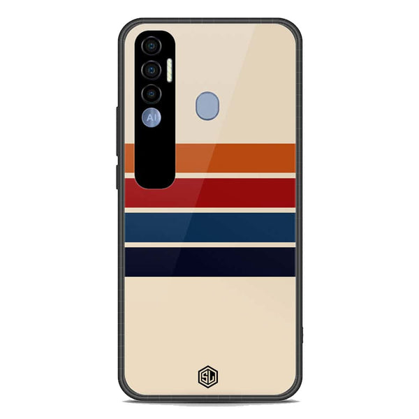 Retro Stripes Series Soft Phone Case - Premium Glass Case - Tecno Spark 7 Pro