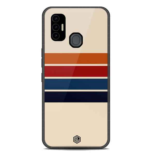 Retro Stripes Series Soft Phone Case - Premium Glass Case - Tecno Spark 7