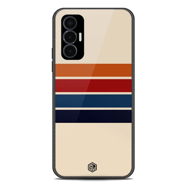 Retro Stripes Series Soft Phone Case - Premium Glass Case - Tecno Pova 3