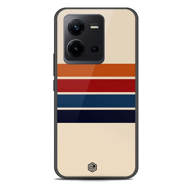 Retro Stripes Series Soft Phone Case - Premium Glass Case - Vivo V25 5G