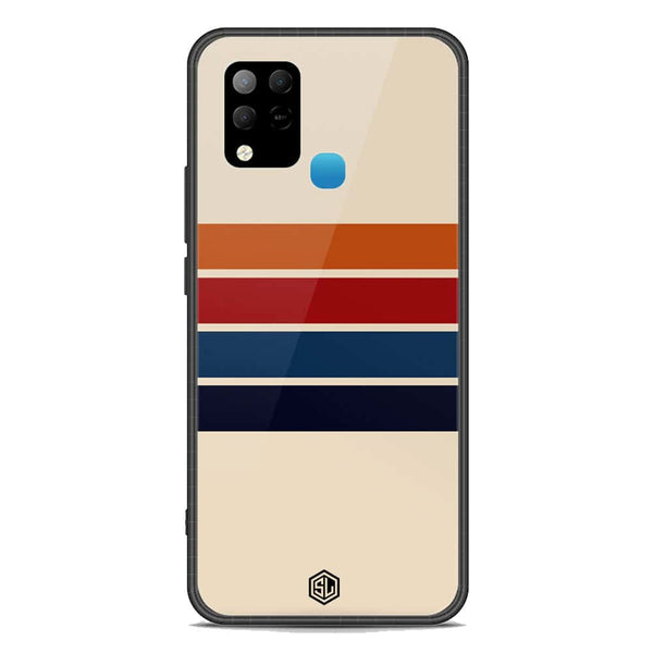 Retro Stripes Series Soft Phone Case - Premium Glass Case - Infinix Hot 10S