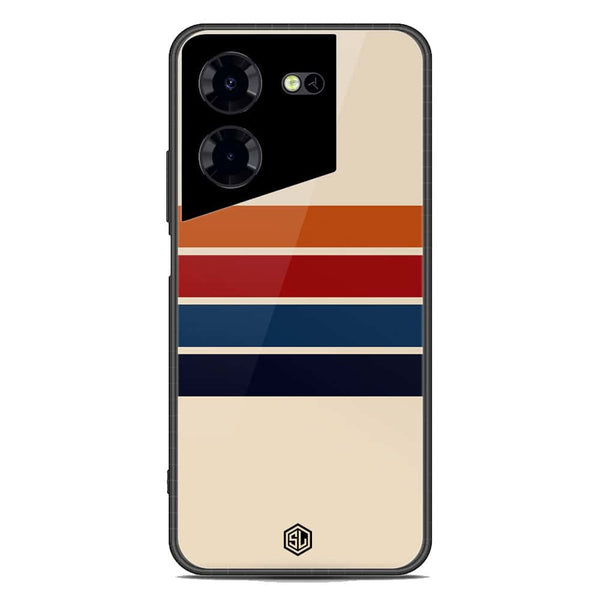Retro Stripes Series Soft Phone Case - Premium Glass Case - Tecno Pova 5 Pro