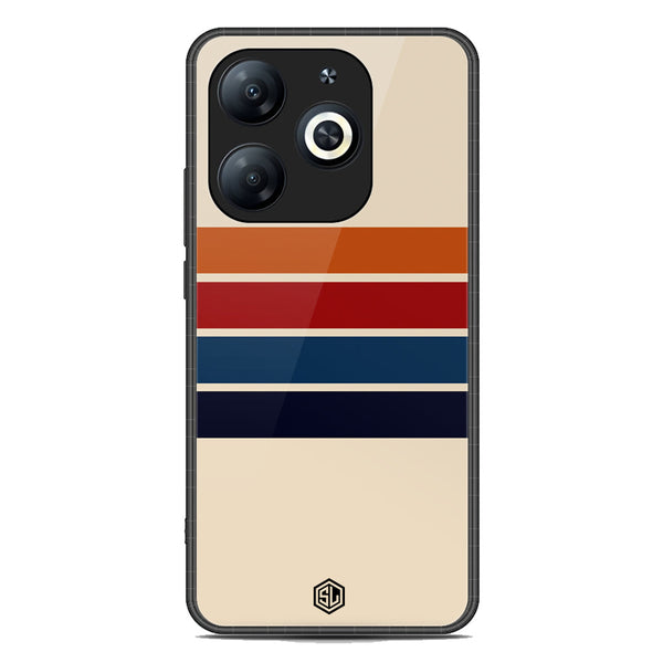 Retro Stripes Series Soft Phone Case - Premium Glass Case - Infinix Hot 40i