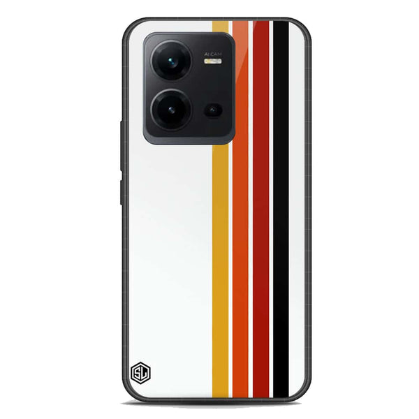 Retro Stripes Series Soft Phone Case - Premium Glass Case - Vivo V25 5G
