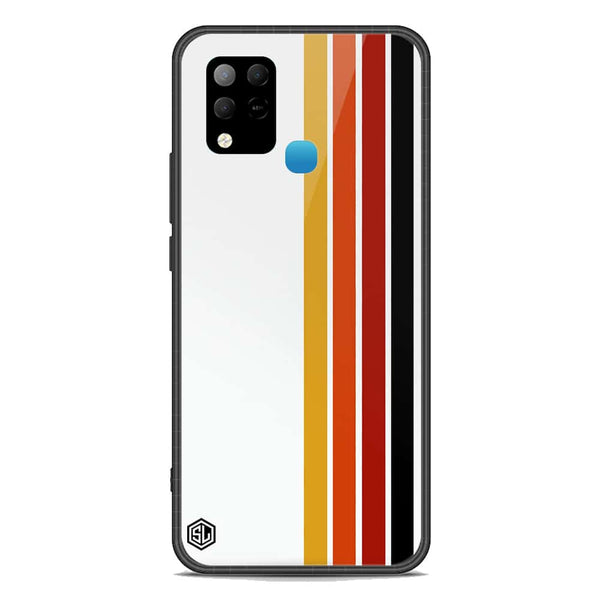Retro Stripes Series Soft Phone Case - Premium Glass Case - Infinix Hot 10S