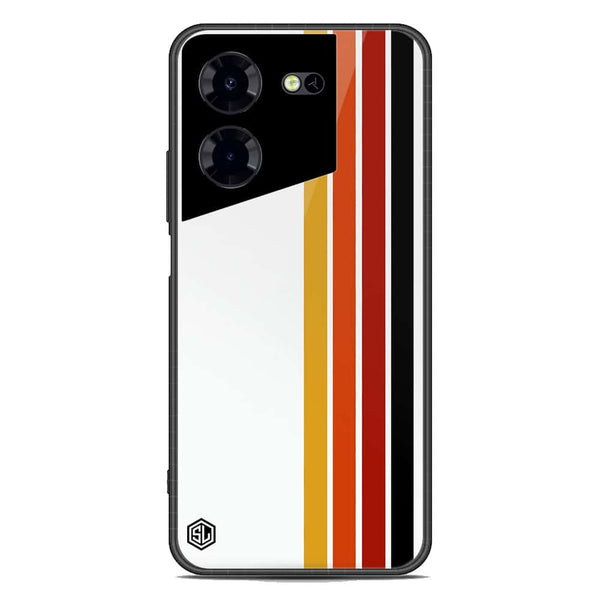 Retro Stripes Series Soft Phone Case - Premium Glass Case - Tecno Pova 5 Pro