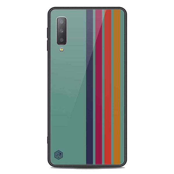 Retro Stripes Series Soft Phone Case - Premium Glass Case - Samsung Galaxy A7 2018