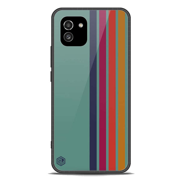 Retro Stripes Series Soft Phone Case - Premium Glass Case - Samsung Galaxy A03