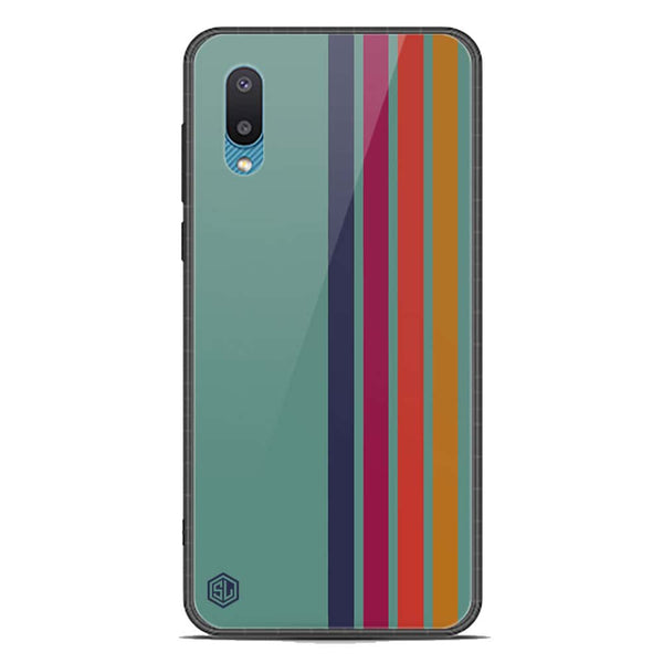 Retro Stripes Series Soft Phone Case - Premium Glass Case - Samsung Galaxy A02