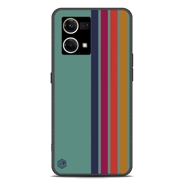 Retro Stripes Series Soft Phone Case - Premium Glass Case - Oppo Reno 7 4G