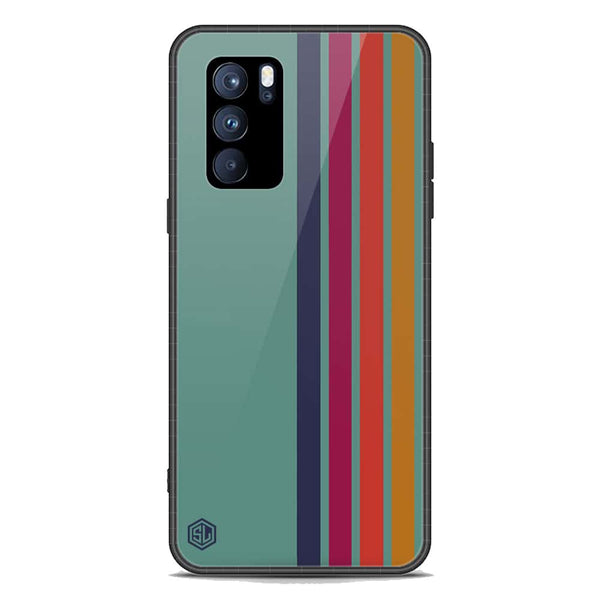 Retro Stripes Series Soft Phone Case - Premium Glass Case - Oppo Reno 6 Pro 5G