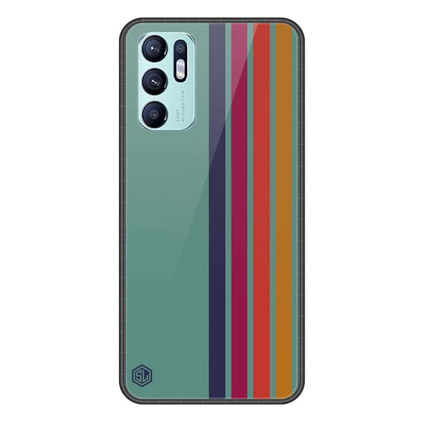Retro Stripes Series Soft Phone Case - Premium Glass Case - Oppo Reno 6