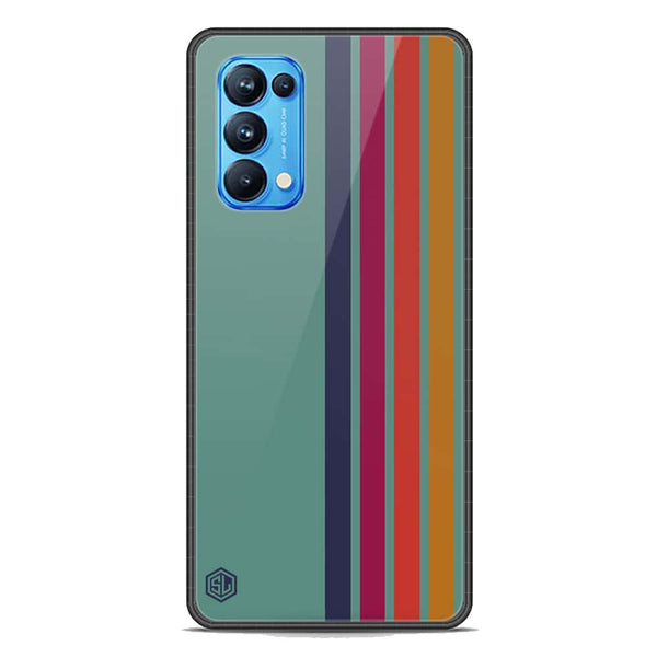 Retro Stripes Series Soft Phone Case - Premium Glass Case - Oppo Reno 5 Pro 5G
