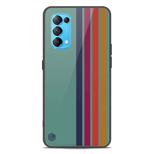 Retro Stripes Series Soft Phone Case - Premium Glass Case - Oppo Reno 5 4G
