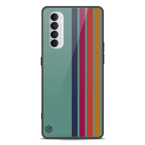 Retro Stripes Series Soft Phone Case - Premium Glass Case - Oppo Reno 4 Pro 5G