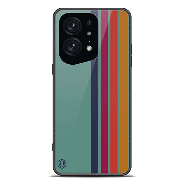 Retro Stripes Series Soft Phone Case - Premium Glass Case - Oppo Find X5 Pro