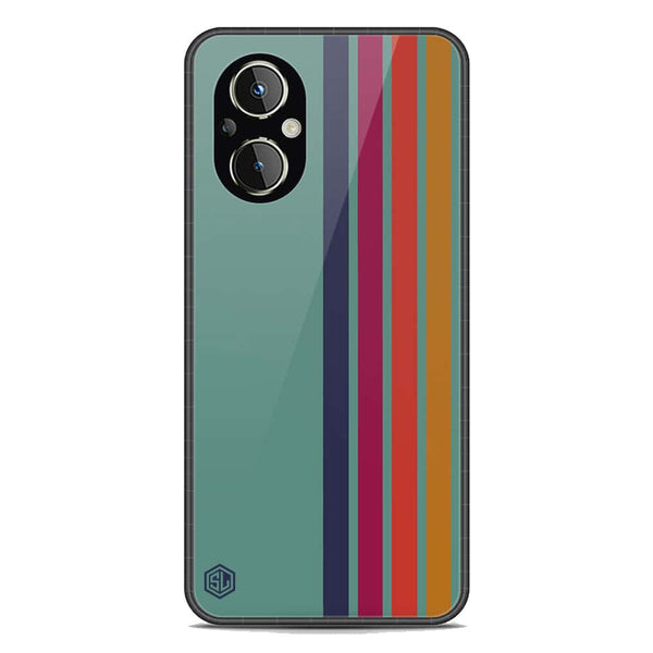 Retro Stripes Series Soft Phone Case - Premium Glass Case - Oppo A96 5G