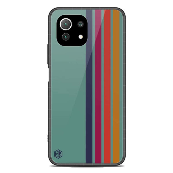 Retro Stripes Series Soft Phone Case - Premium Glass Case - Xiaomi Mi 11 Lite