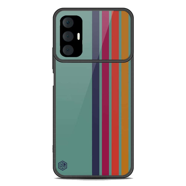 Retro Stripes Series Soft Phone Case - Premium Glass Case - Tecno Spark 8 Pro