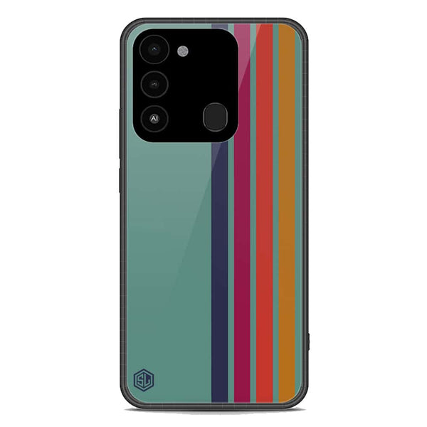 Retro Stripes Series Soft Phone Case - Premium Glass Case - Tecno Spark 8C