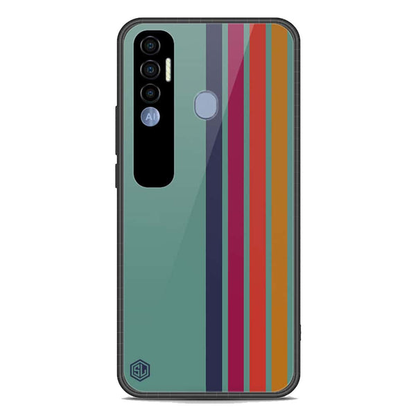 Retro Stripes Series Soft Phone Case - Premium Glass Case - Tecno Spark 7 Pro