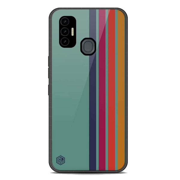 Retro Stripes Series Soft Phone Case - Premium Glass Case - Tecno Spark 7