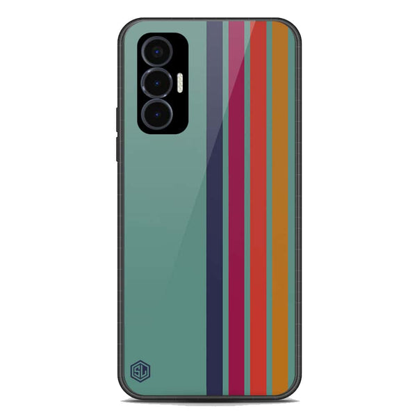 Retro Stripes Series Soft Phone Case - Premium Glass Case - Tecno Pova 3