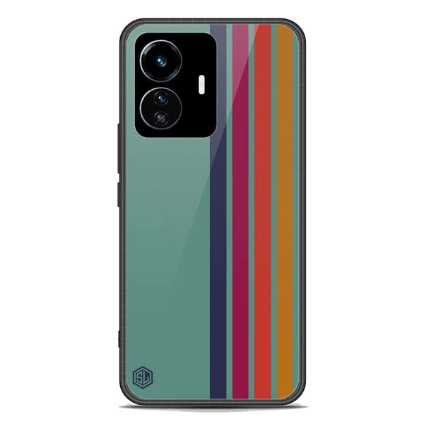 Retro Stripes Series Soft Phone Case - Premium Glass Case - Vivo Y77 5G