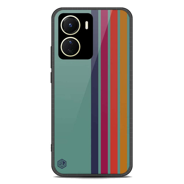 Retro Stripes Series Soft Phone Case - Premium Glass Case - Vivo Y56 5G