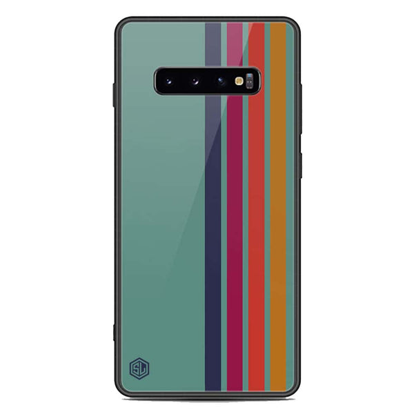 Retro Stripes Series Soft Phone Case - Premium Glass Case - Samsung Galaxy S10 Plus