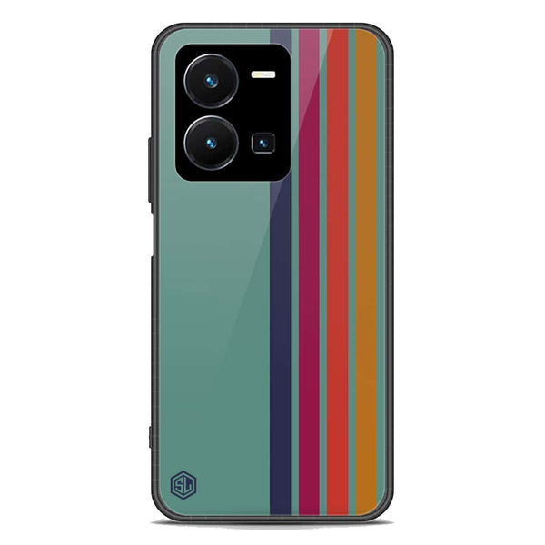 Retro Stripes Series Soft Phone Case - Premium Glass Case - Vivo Y35
