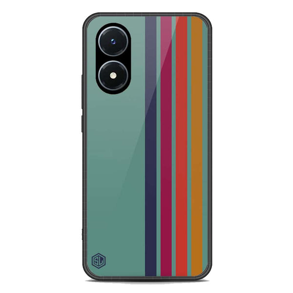 Retro Stripes Series Soft Phone Case - Premium Glass Case - Vivo Y02s