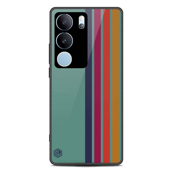 Retro Stripes Series Soft Phone Case - Premium Glass Case - Vivo V29 Pro