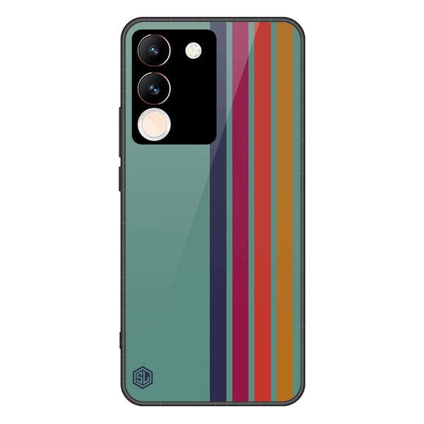 Retro Stripes Series Soft Phone Case - Premium Glass Case - Vivo V29e